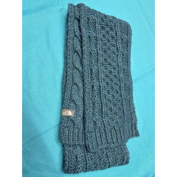 The North Face Cable Knit Beanie & Scarf Set Teal / Slate Blue Alpaca Wool main image 6
